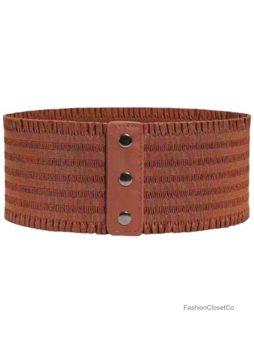 Wide Elastic Cinch Waist Belt Faux Leather Vintage Corset Style for Dress